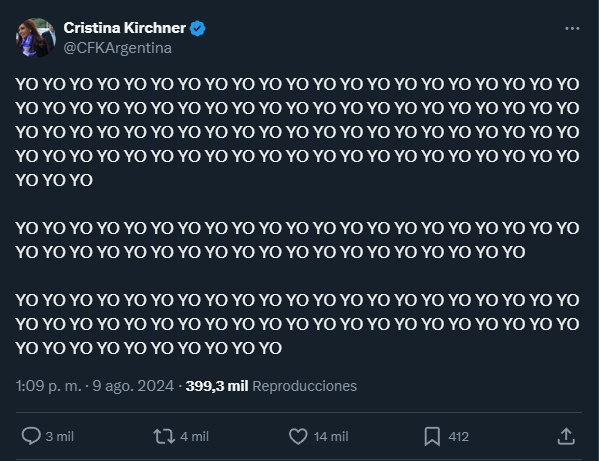 El tweet de Cristina