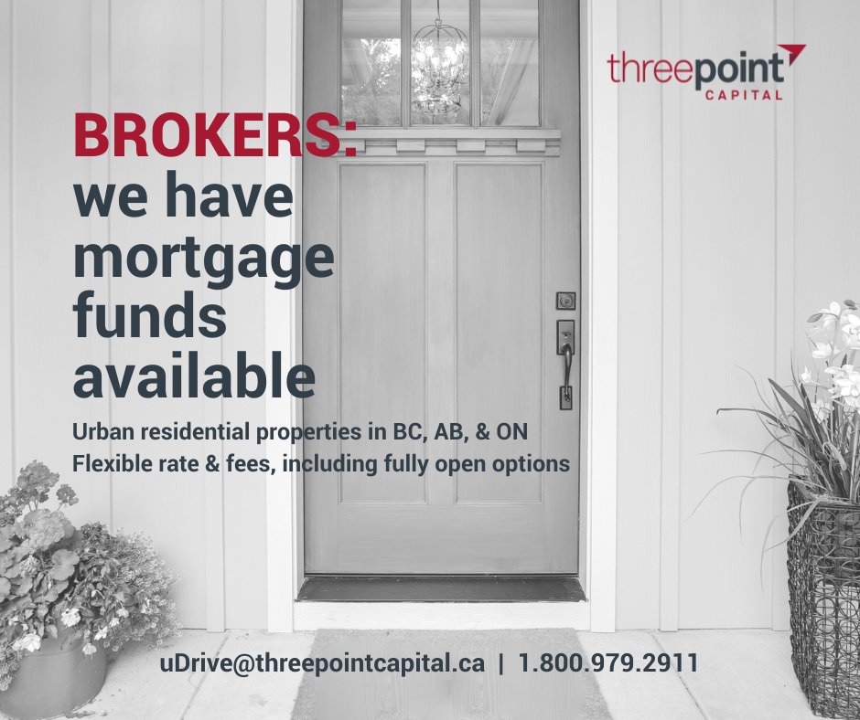 TeamThreePoint's tweet image. Do you have a client that requires alternative residential financing in BC, AB or ON? #TeamThreePoint is ready to assist!

Reach out to our underwriting team at uDrive@threepointcapital.ca or 1.800.979.2911 today, to discuss your files.