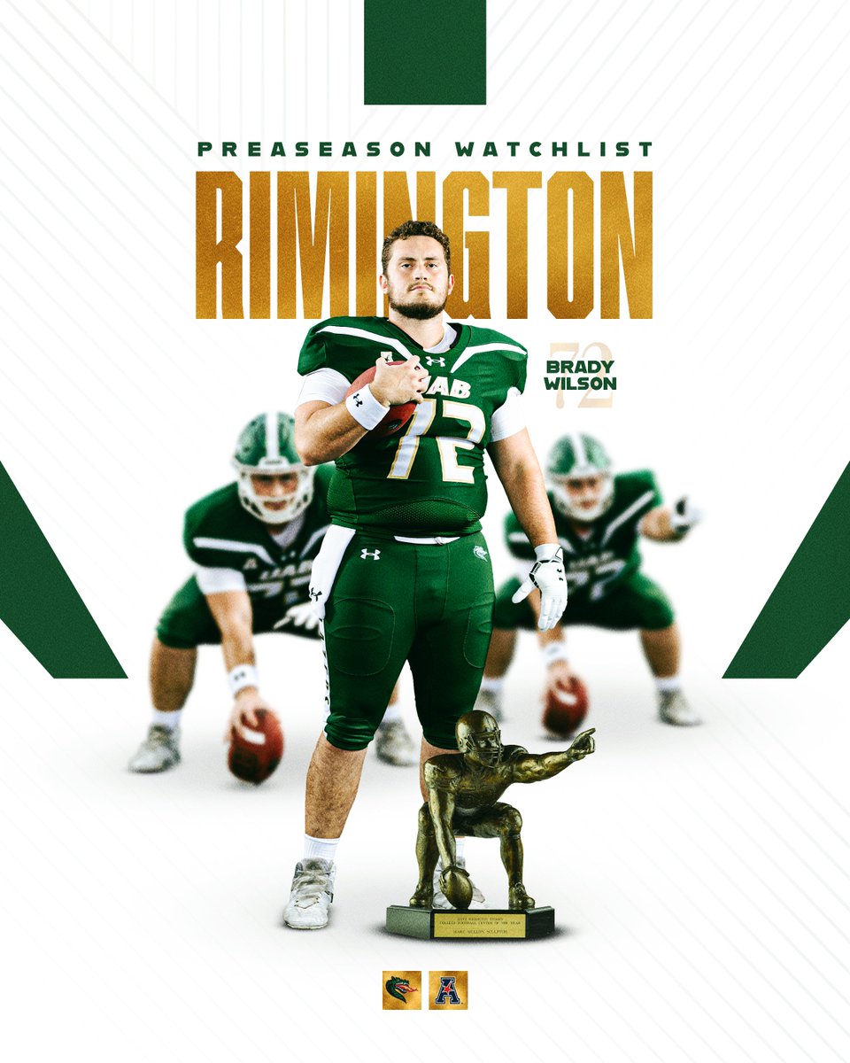Familiar territory for Brady Wilson!

For a second-consecutive year, Brady Wilson has been named to the <a href="/rimingtontrophy/">Rimington Trophy</a> Watch List, which is annually presented to the nation's top center.

🔗: bit.ly/3WX2Idd

#WinAsOne