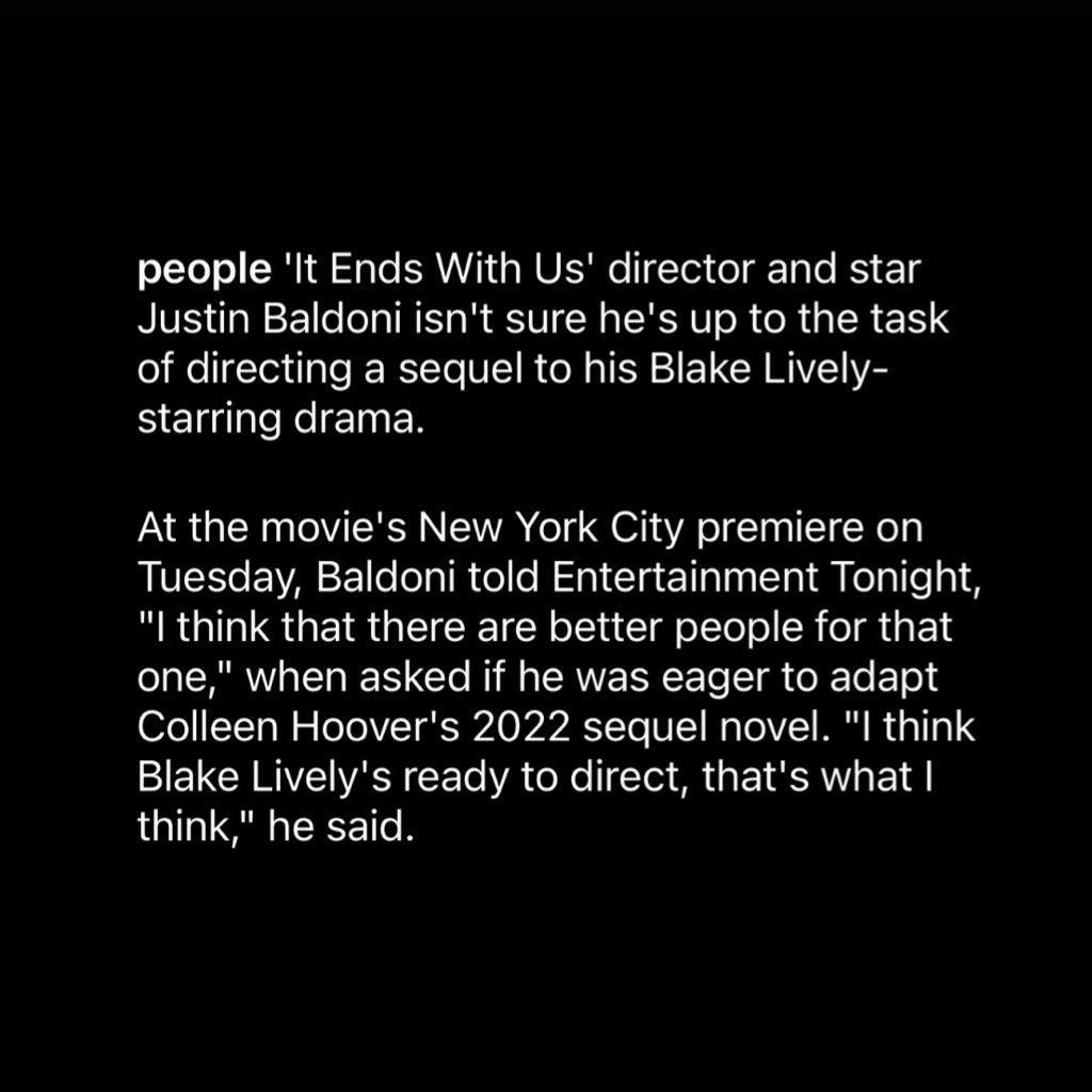 rafiews's tweet photo. Yeeeesh, IT ENDS WITH US is out today and Justin Baldoni is finally talking… https://t.co/3amPHaXcVj