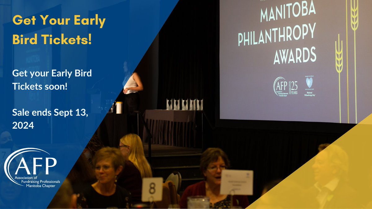 The Manitoba Philanthropy Awards are right around the corner. Now's your chance to take advantage of Early Bird Pricing! Sale ends Sept 13, 2024!