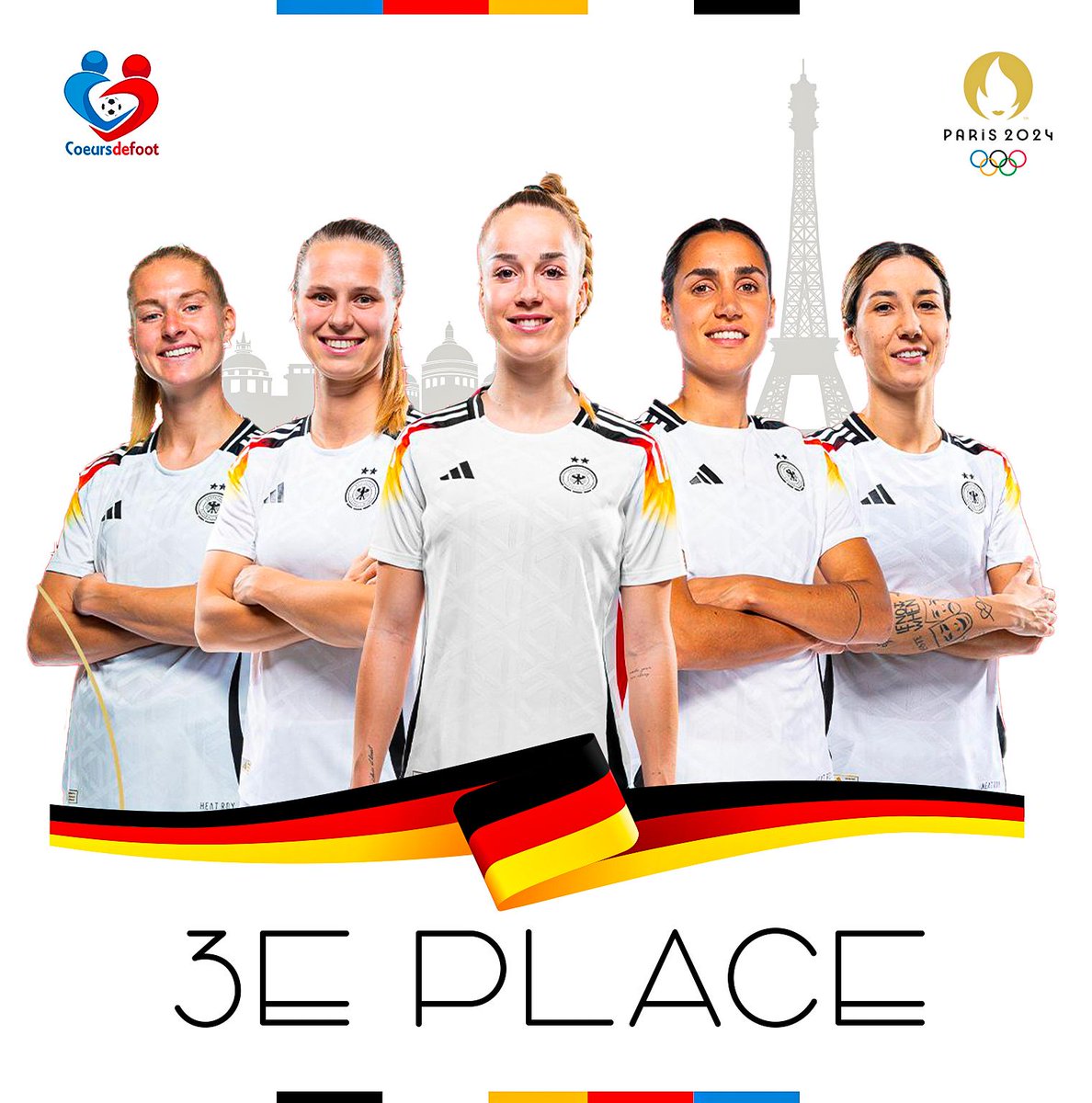 coeursdefoot's tweet photo. #Paris2024 Espagne vs Allemagne : 0-1 !
Après leur dernier sacre aux Jeux Olympiques de Rio 2016 🥇, les Allemandes reviennent de l'arrière et prennent la 3e place aux dépens de l'Espagne 🥉 #ESPALL https://t.co/rlIuPLCimm