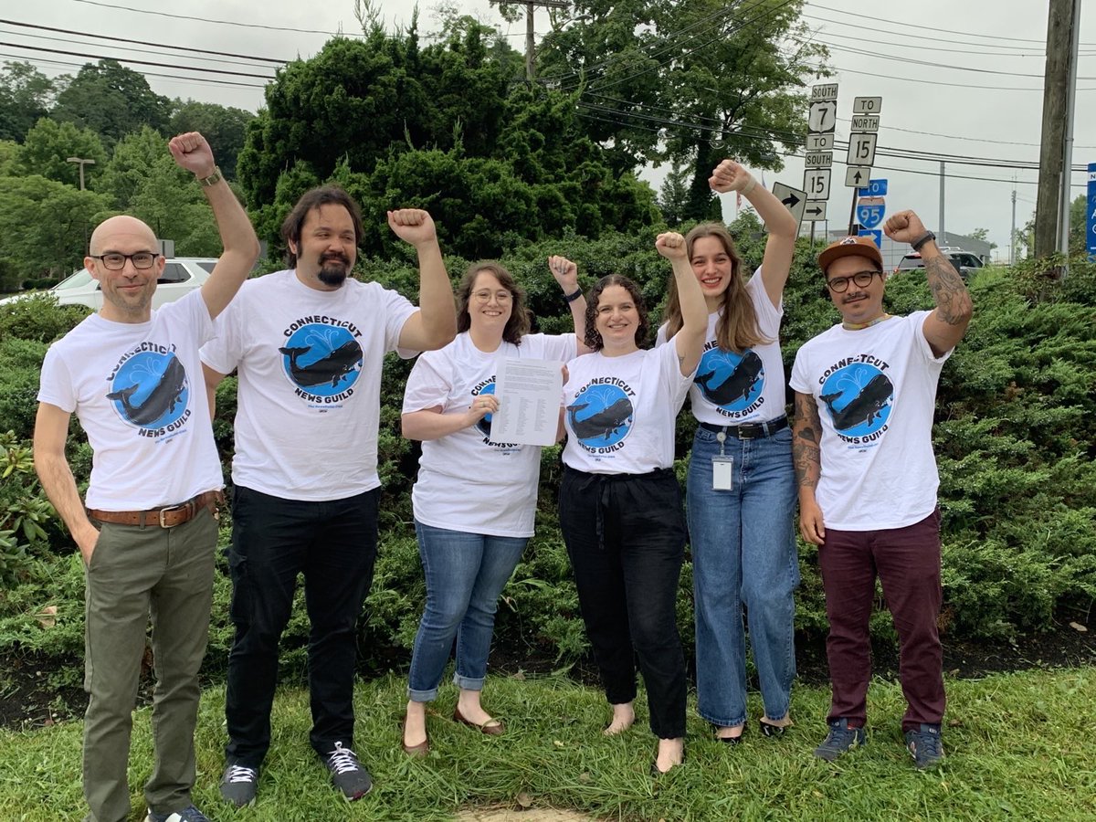Yesterday was a very special day. More than 70 reporters, photographers, editors and digital producers donned t-shirts (the whale’s name is TBD) and announced we are forming a union: the <a href="/CTnewsguild/">Connecticut News Guild</a>