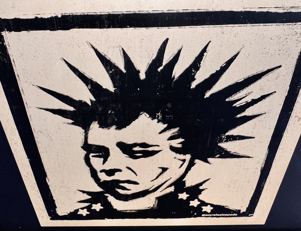 SoyRafaelZepeda's tweet photo. Juarez Punk 

Juárez Punk inspirado en una fotografía que aparece en el libro la historia de la contracultura en México de 
#joseagustin

 #stencil #stencilart #mexico #artgallery 
.
© 2024 Rafael Zepedabros https://t.co/g88tifXYAx