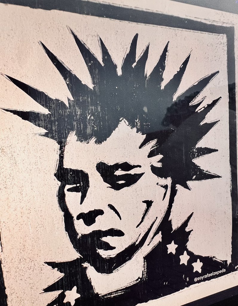 SoyRafaelZepeda's tweet photo. Juarez Punk 

Juárez Punk inspirado en una fotografía que aparece en el libro la historia de la contracultura en México de 
#joseagustin

 #stencil #stencilart #mexico #artgallery 
.
© 2024 Rafael Zepedabros https://t.co/g88tifXYAx