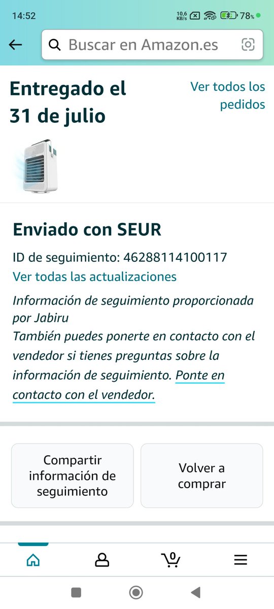 mero_cal's tweet photo. @FACUA, esta gente te dice que le envíes los datos del paquete por MD y deja de responder. Me dijeron que lo entregaban al día siguiente, no lo han entregado pero en su web dice que está entregado. Yo creo que lo ha distraído el repartido. https://t.co/hXxU8G90jb