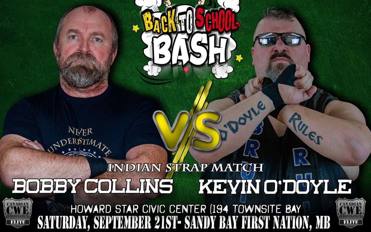Kevin O’Doyle (@kevinodoyle1) on Twitter photo Bobby Collins in Sandy Bay First Nation I am going to use that leather strap to whip the flesh from your bones and after when you look up to me begging for mercy I am going to look into your beaten eyes and yell “ NOOO” because O’DOYLE RULES. <a href="/CWECanada/">Canadian Wrestling's Elite</a> Bobby Collins in Sandy Bay First Nation I am going to use that leather strap to whip the flesh from your bones and after when you look up to me begging for mercy I am going to look into your beaten eyes and yell “ NOOO” because O’DOYLE RULES. <a href="/CWECanada/">Canadian Wrestling's Elite</a>