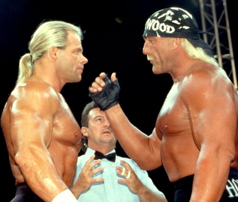 IAmEliasWWE's tweet photo. 8/9/1997
Hollywood Hogan defeated Lex Luger to win back the WCW World Heavyweight Title at #RoadWild from the Motorcycle Rally in Sturgis, South Dakota
#WCW #83Weeks #HulkHogan #HollywoodHogan #HollywoodHulkHogan #TheImmortal #LexLuger #TotalPackage #WWE #WWELegends #WWEHistory https://t.co/4b5ZCnvMM2