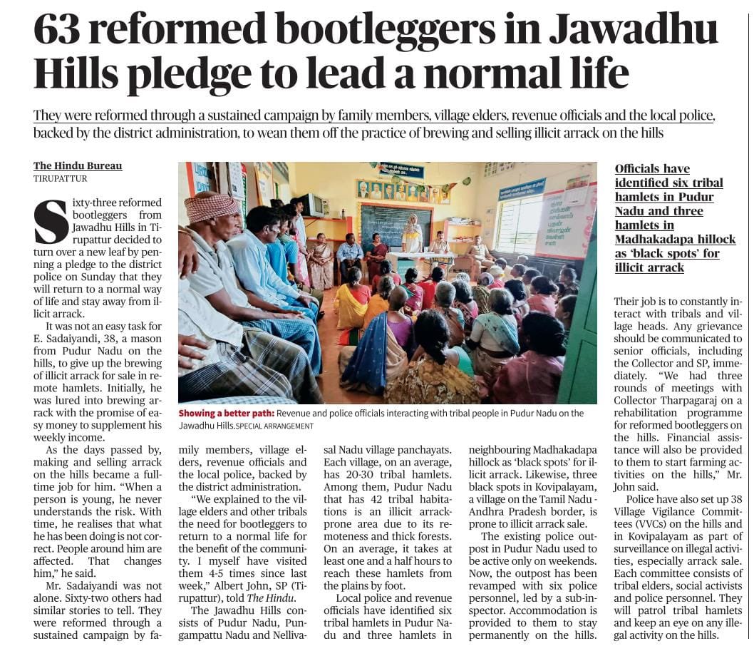 AlbertJohnIPS's tweet photo. Of all the initiatives attempted in Tirupathur district, this quiet ground work for reform and rehabilitation had the most satisfying conclusion. #police #Tirupathur https://t.co/MYcroTUlTx