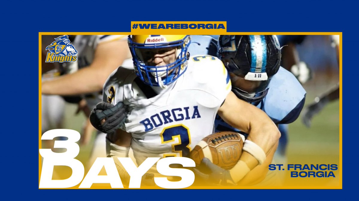 Three more days until Coach Gildehaus begins his final season as the Head Coach of the Football Program. Thank you Coach for your dedication to St. Francis Borgia and good luck this season.