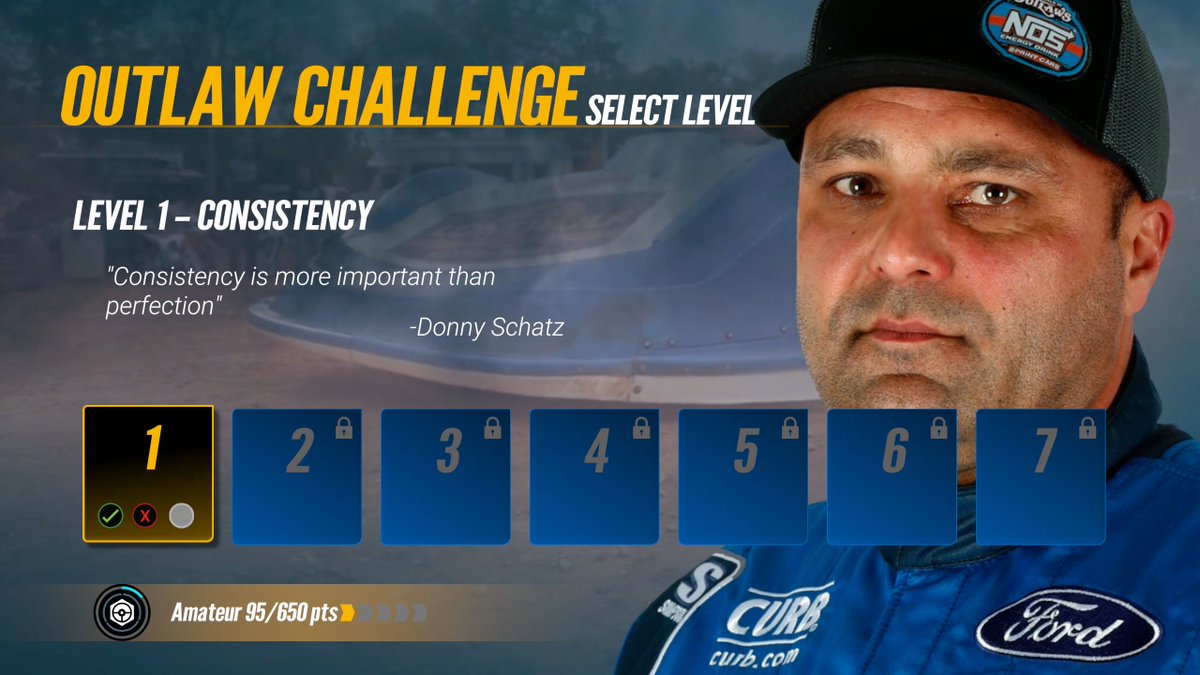 outlaws_game's tweet photo. Outlaw Challenge is a NEW mode coming to World of Outlaws: Dirt Racing 24 featuring Donny Schatz! Pass his objectives to earn points and unlock items for your paint kit!

Do you have what it takes to be an Outlaw? 🏆 https://t.co/HNqR6R3jMQ