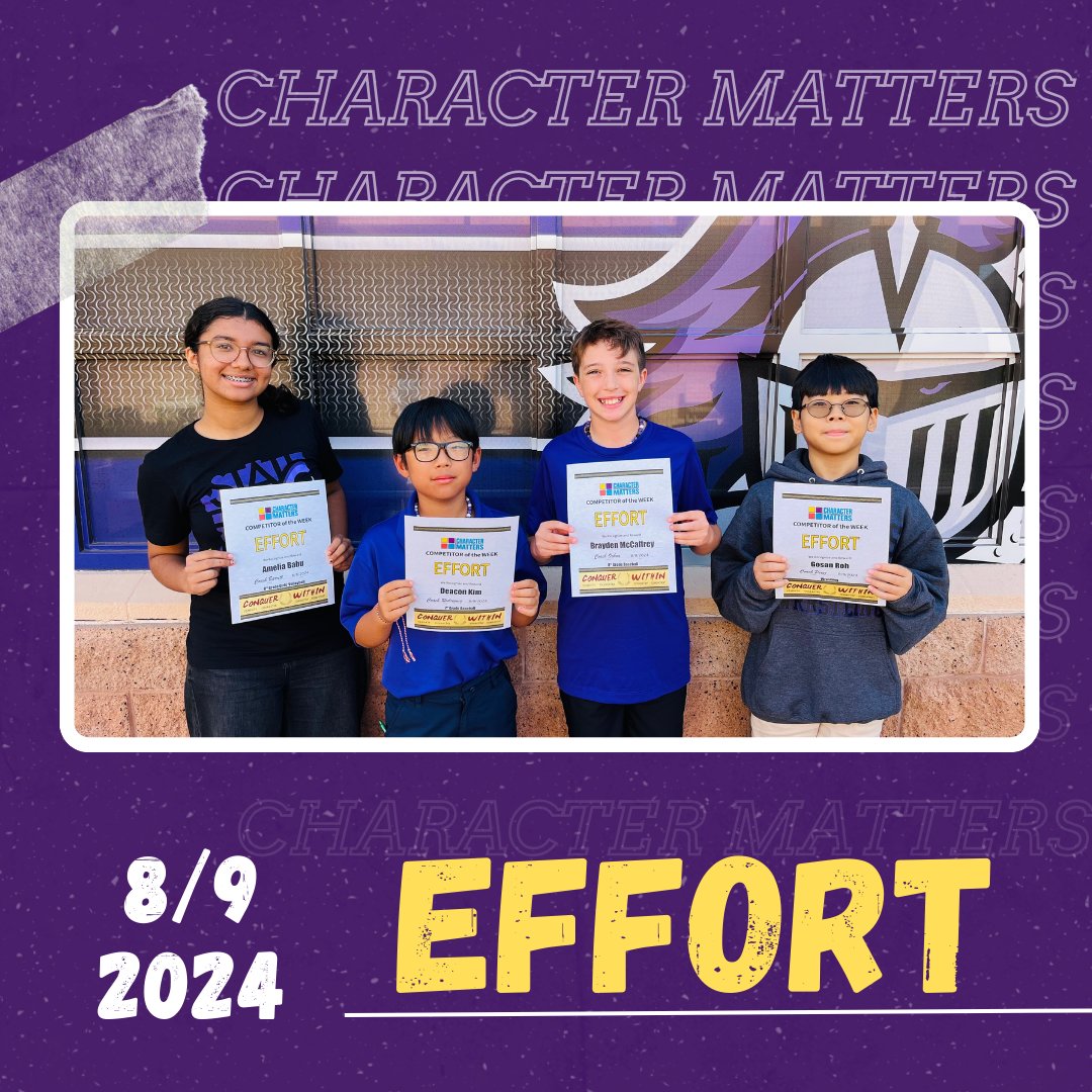 ACPJrHighAthletics (@acpjrhighsports) on Twitter photo Congratulations to this week’s Character Matters recipients! This week’s theme was “Effort.” These athletes consistently give it their all and are determined to keep improving. Great job, Knights! ⚔️
<a href="/ChandlerUnified/">Chandler Unified School District</a> #Wearechandlerunified Congratulations to this week’s Character Matters recipients! This week’s theme was “Effort.” These athletes consistently give it their all and are determined to keep improving. Great job, Knights! ⚔️
<a href="/ChandlerUnified/">Chandler Unified School District</a> #Wearechandlerunified