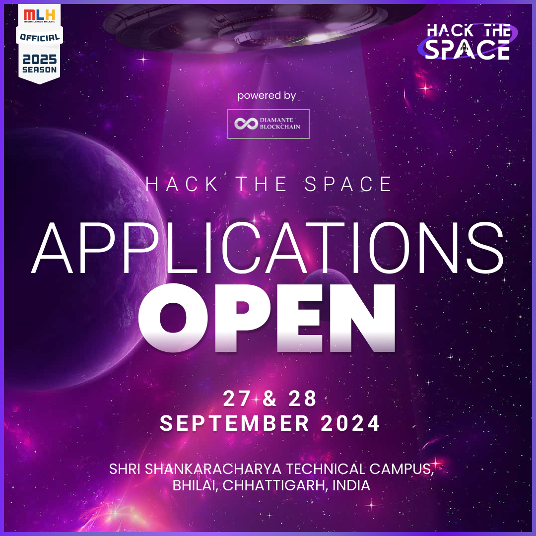 HackTheSpace 2.0 is here! 🛸

Join us for a 24-hour coding marathon in Bhilai, India! Engage with experts, win exciting prizes, and push your limits. Don't miss out—register now! 

🔗Register Now: hackthespace.co
⏳ Deadline: Sept 1st. 2024     
💬 bit.ly/HTS-Discord