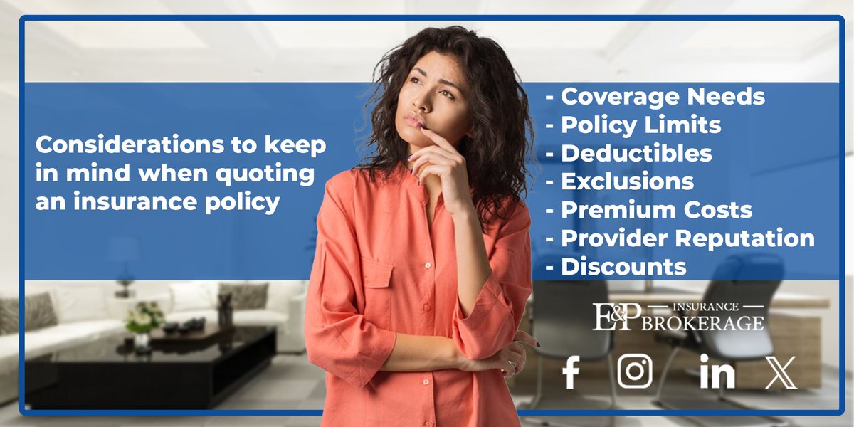 SygaInsurance's tweet image. Taking these factors into account will help you make an informed decision and find the best policy for your needs. #insurance #insuranceneeds #insurancepolicy #insurancecoverage #coverage #deductible #exclusion #premium #discounts #keepinmind #consideration #insuranceagency
