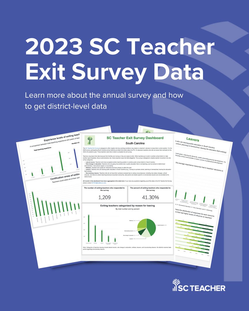 Last month, SC TEACHER hosted district leaders via webinar as they unpacked their 2024 SC Teacher Exit Survey data. 

Learn more about the #teacherexitsurvey: heyor.ca/XQ5RRd