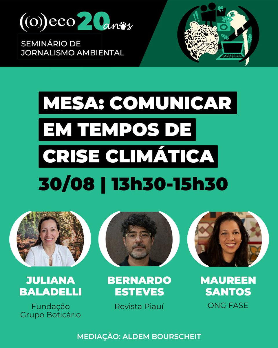 Bernardo Esteves (@besteves) on Twitter photo no fim do mês vai ter essa mesa no seminário de jornalismo ambiental pra comemorar os vinte anos de <a href="/o_eco/">((o))eco | Jornalismo Ambiental</a>. a programação toda está muito legal, passa lá no perfil pra conferir no fim do mês vai ter essa mesa no seminário de jornalismo ambiental pra comemorar os vinte anos de <a href="/o_eco/">((o))eco | Jornalismo Ambiental</a>. a programação toda está muito legal, passa lá no perfil pra conferir