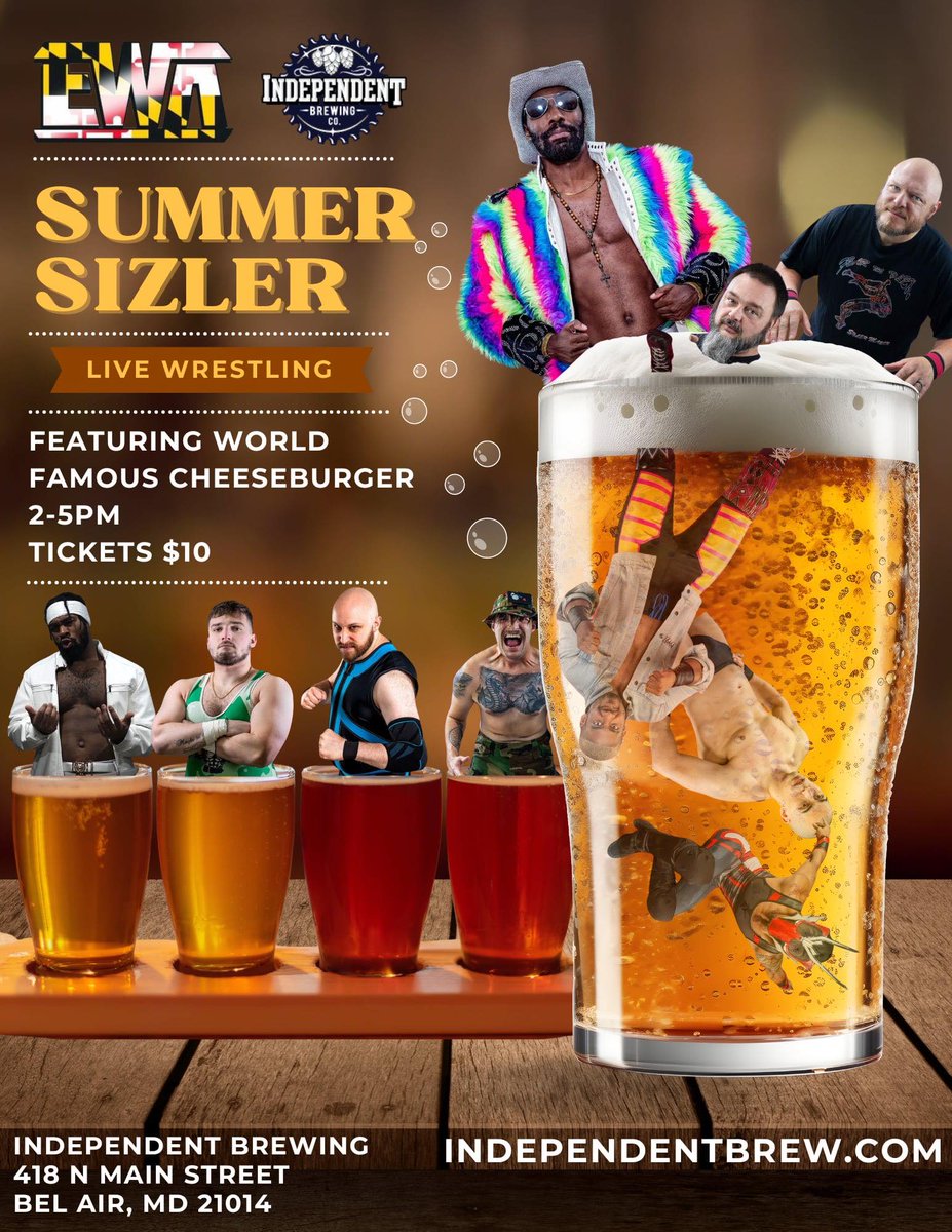 Live wrestling at the Brewery on Sat Aug 10 2-5PM. Just ten bucks at the door! #wrestling