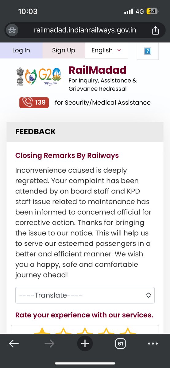 reach2gaurav's tweet photo. @RailwaySeva @RailMinIndia @RailwaySeva : No one from onboard staff has reached out me. Also my issue has not yet addressed/resolved then why the ticket got closed? If you are not able to resolve the problem then please change my seats together to any other AC coach. @RailMinIndia @AshwiniVaishnaw Sir https://t.co/5SXQ7kSWii