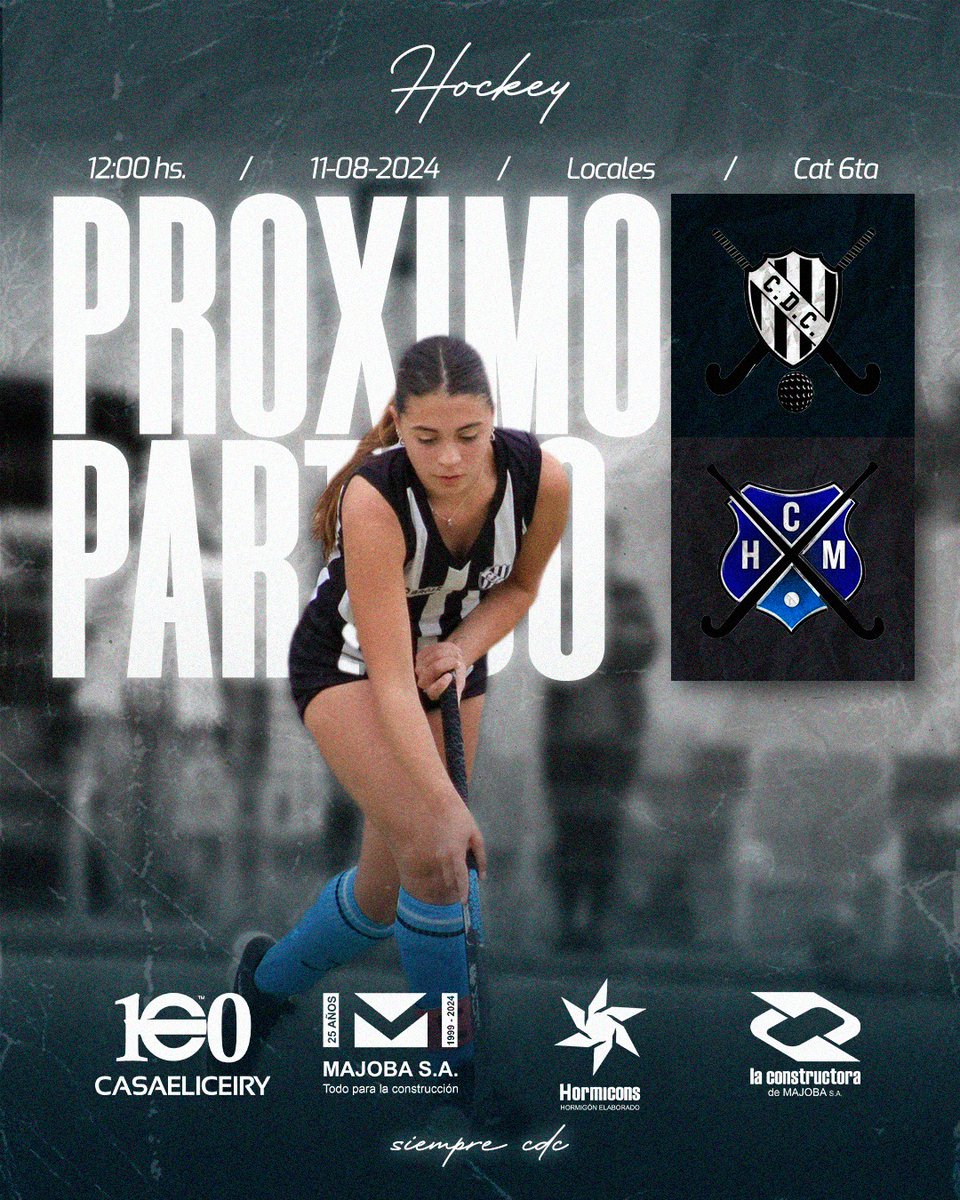 DeportivoCast's tweet photo. 🏑HOCKEY CDC🏑 

◾Este Domingo 11 nuestras Catangas jugarán frente a @hockeymadariaga 

🕧Horarios:

▫️7ma 10:00hs 
▫️6ta 12:00hs
▫️PRIMERA 13:30hs

Sumate a alentar a nuestro Hockey que va con todo en una nueva fecha!!

⚫️⚪️SIEMPRE CDC⚪⚫ https://t.co/kidFQ0Eb7P