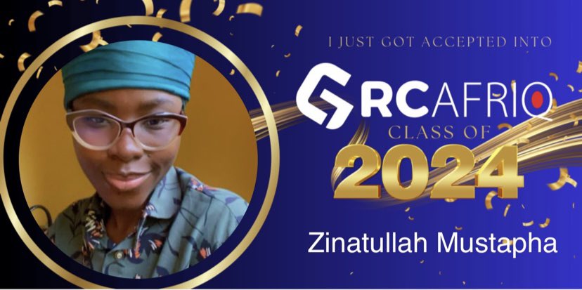 iamZinat's tweet photo. I am so excited to have been selected out of many applicants for the internship with #GRCAFRIQClassof2024. Looking forward to upskilling with some hands-held knowledge. https://t.co/2UlJbshgJs