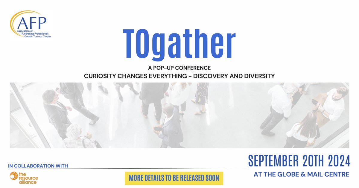 afptoronto's tweet photo. We are excited to announce a special one-day pop-up event in collaboration with The Resource Alliance Uk
⭐️TOgather⭐️

📌Register now: https://t.co/tFyye59OvT https://t.co/KCK8Um6FjT
