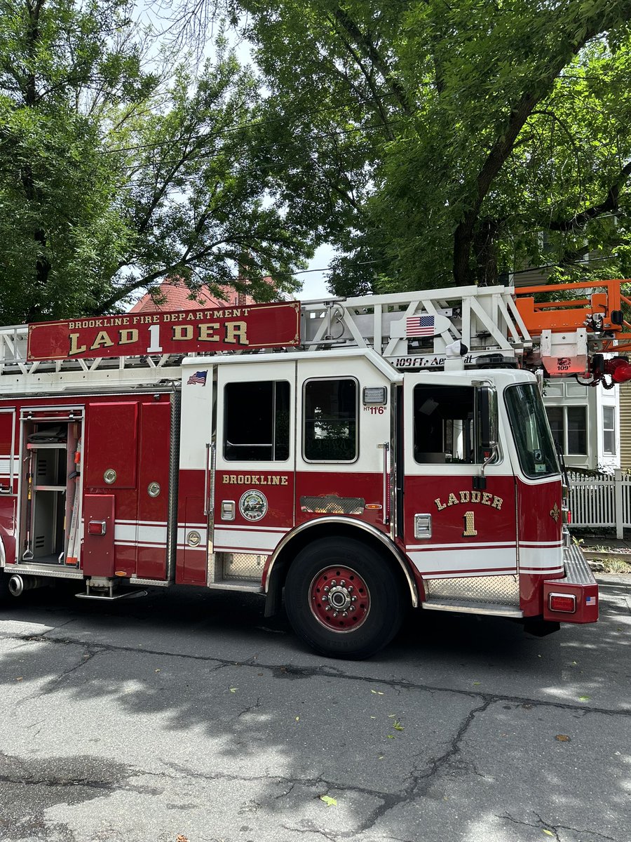 This was my work from home day. Thank you to <a href="/BrooklineFD/">Brookline Fire Dept.</a> for coming by. All good and no fire. #friday