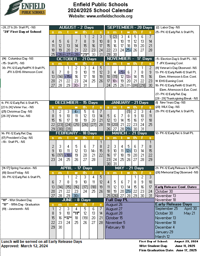 EPS District Calendar 2024-25: enfieldschools.org/calendar/2024-…