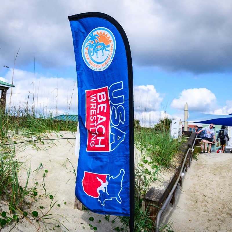 USAWrestling's tweet photo. ☀️ The 2024 USA Beach Wrestling Nationals head west to Huntington Beach, California, on August 16-17. The event features competition for all levels.