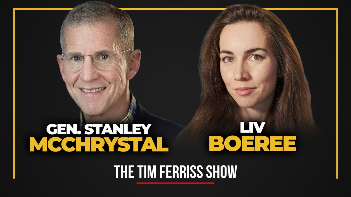 idobarnoam's tweet photo. General Stanley McChrystal and Liv Boeree (#761) https://t.co/fXCs1ESCrF via @tferriss https://t.co/TJwhMoRDni