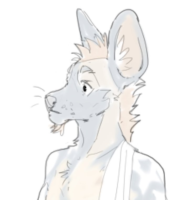 Painted dog in process
