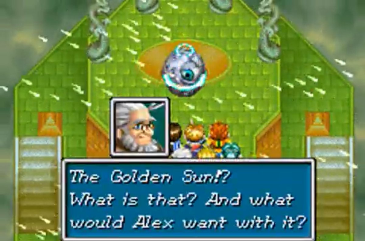 Golden Sun character of the day - day 9

The wise one tasks Isaac and Garet with recovering the elemental stars. In a surprise twist the wise one appears at the end of The Lost Age to try and prevent the group from lighting the Mars lighthouse beacon.