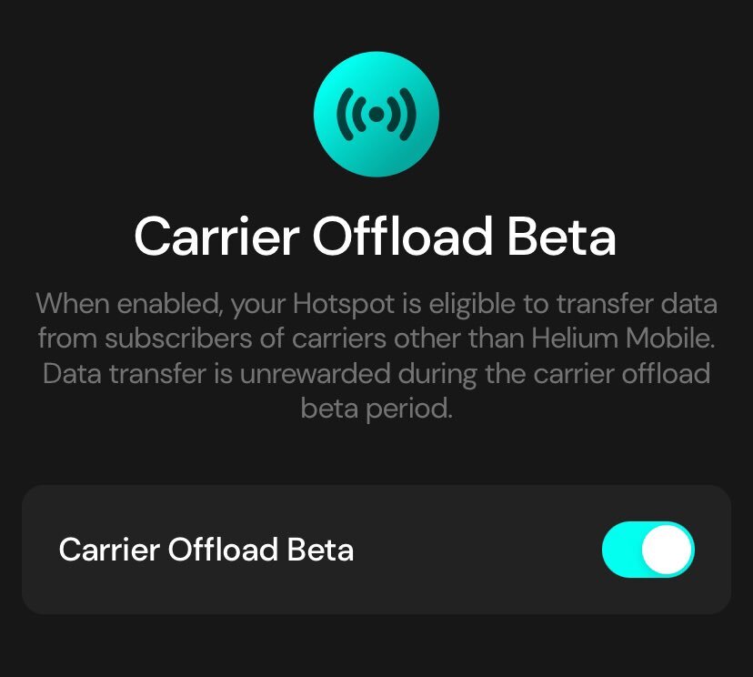 📶 Our Carrier Offload Beta is now LIVE!

You can now enable your Hotspot to be a part of our Offload Beta in the Builder App or Hotspot Dashboard!

🛠️ Now, subscribers from several other carriers can connect to and transfer data through your Helium Mobile Hotspot(s).