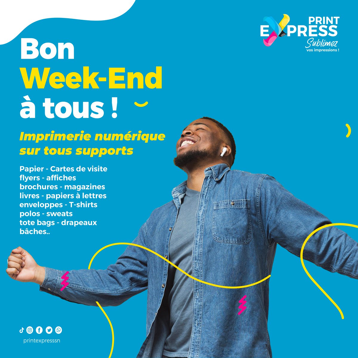 PrintExpressSN's tweet photo. 🖨️ Bon weekend à tous ! Que vos journées soient aussi reposantes que la fin d’une impression parfaite. 😊

#PrintExpress #BonWeekend https://t.co/qXOZTVJLCC