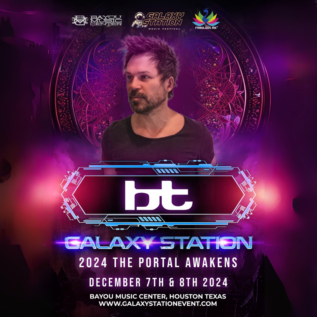 galaxystationx's tweet photo. We are honored to welcome BT to Galaxy Station 2024: The Portal Awakens at Bayou Music Center in Houston Dec 7th &amp; 8th 

Joining BT is Markus Schulz, Billy Gillies, Sarah De Warren, Jerome Isma-Ae, Ilan Bluestone, Super8 &amp; Tab, Gabriel &amp; Dresden, Nifra, Simon Patterson and more! https://t.co/WekM8B3gQO