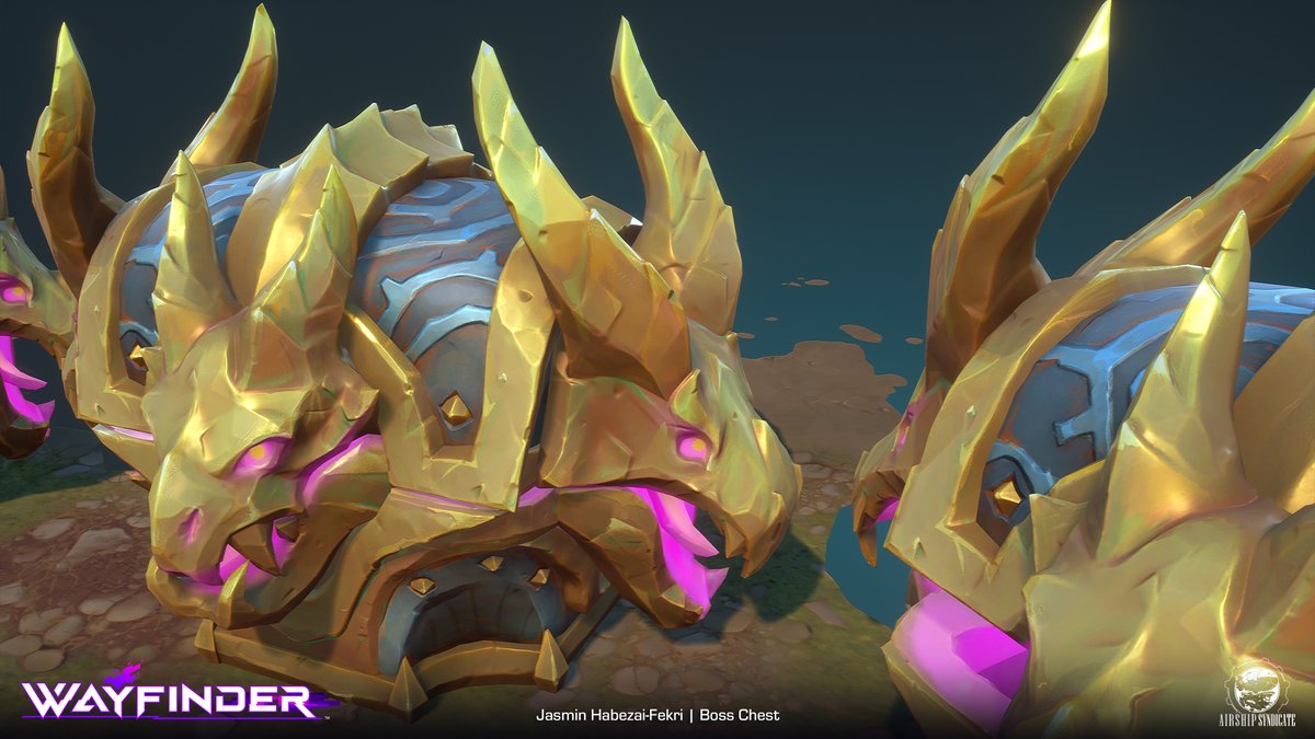 At last, I got to make a chest for a game, it's shiny AND has dragons!! 🐉✨ 

artstation.com/artwork/8BlPR6