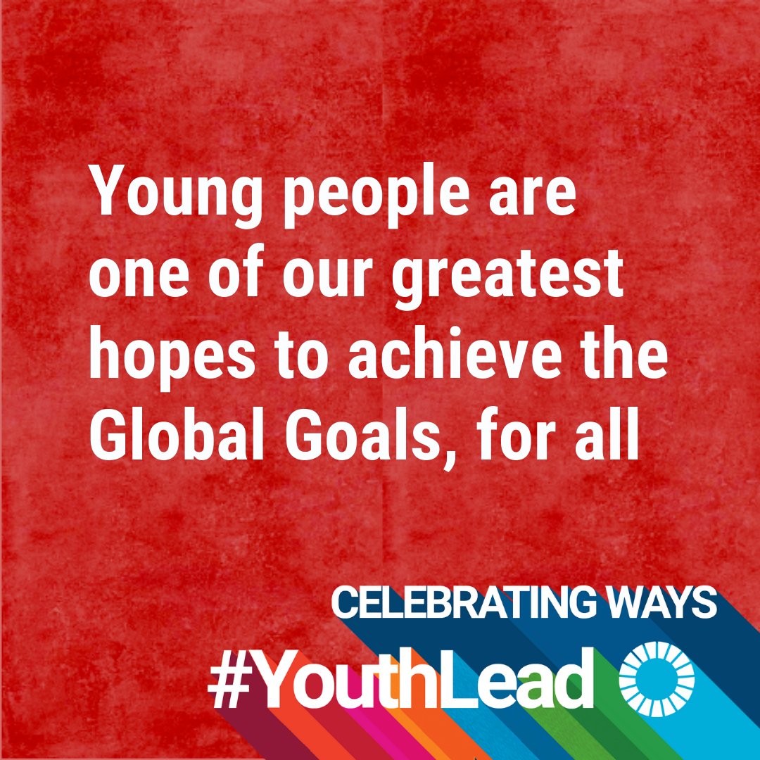 Young people worldwide are agents of change, playing a key role in the achievement of the #GlobalGoals.

On Monday’s #YouthDay, join us in celebrating the determination, ideas and leadership of young people as we pursue a better world. un.org/en/observances…