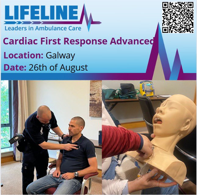 Some of our upcoming courses in Galway this August! If you are interested book now through our website or by scanning the QR code as there is limited space left!! #LeadersInAmbulanceCare #🚑🩺