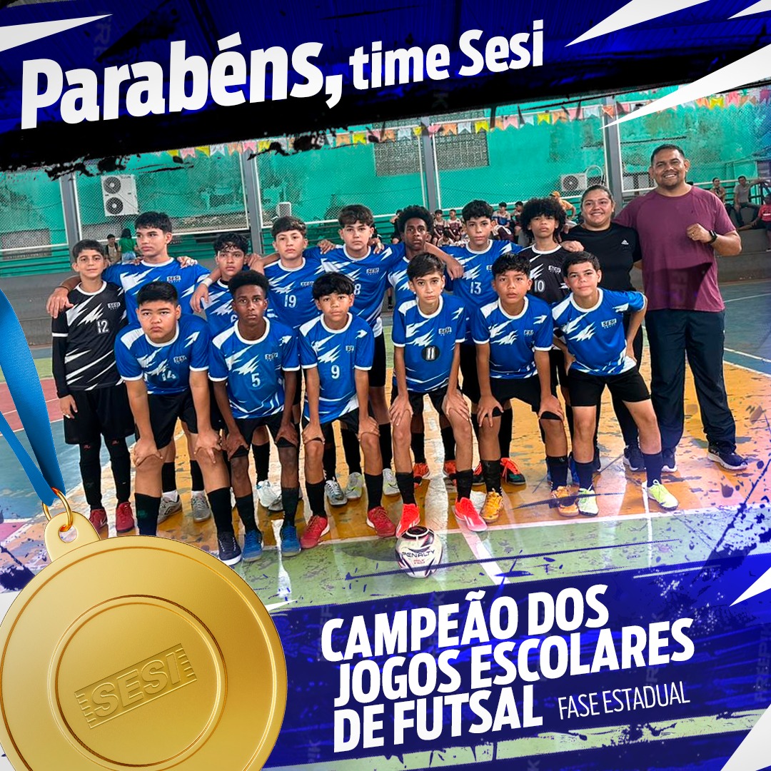 SesiAmapa's tweet photo. 🏆 Somos campeões! 🎉 

Nossos alunos conquistaram a etapa de futsal sub-14 dos Jogos Escolares Amapaenses 2024 e agora vão representar o Amapá no campeonato nacional. 

Parabéns, time!

Vocês são nosso orgulho! 

#EscolaSESI #Futsal #SESI https://t.co/9j6LNOudbi