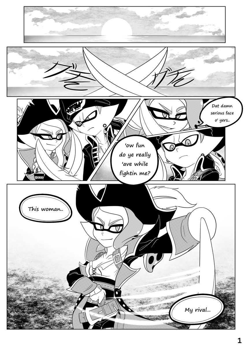 Wpk_12's tweet photo. My old pirate comic I sadly haven't continued on because of personal reasons, it would be nice to go back to, it was fun.
#Splatoon #SplatoonPirates #CaptainSniper #Comic

You, me and the Devil make three [1/8] https://t.co/wTomyqwvdJ