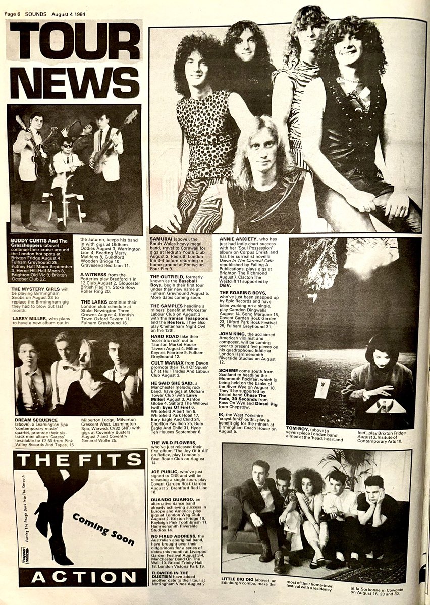 ZoundsAbound's tweet photo. A round up of this weeks Tour & Record News features info on #BuddyCurtis #DreamSequence #Samurai #AnnieAnxiety #Teaze #KatieKissoon #BillyOcean & @Metallica who release their second LP ‘Ride The Lightning’ through Music For Nations.
Sounds Aug 4th 1984 https://t.co/YTRRNHiin9