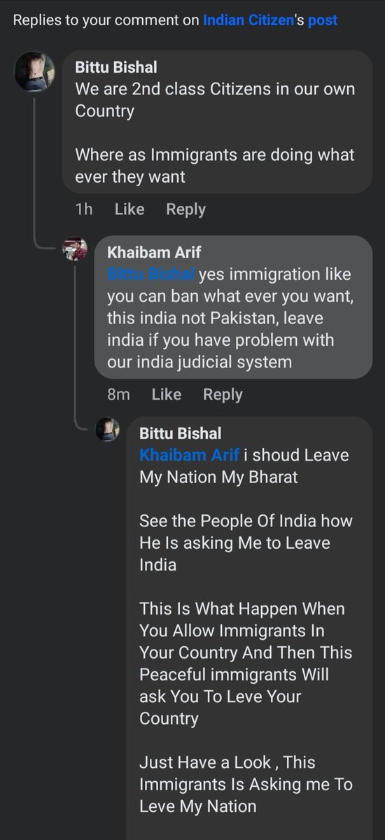 Mahadav1920's tweet photo. This F...ing Immigrants Are Threats For the Sovereignty of My Nation and For my Fellow Hindus please Take Steps to Cut their Growth and Advancement in India He is asking me to leave my motherland How Dear ...This Was Shocking for me plese take actions Otherwise they will .... 😢 https://t.co/9k3lIMpLAr