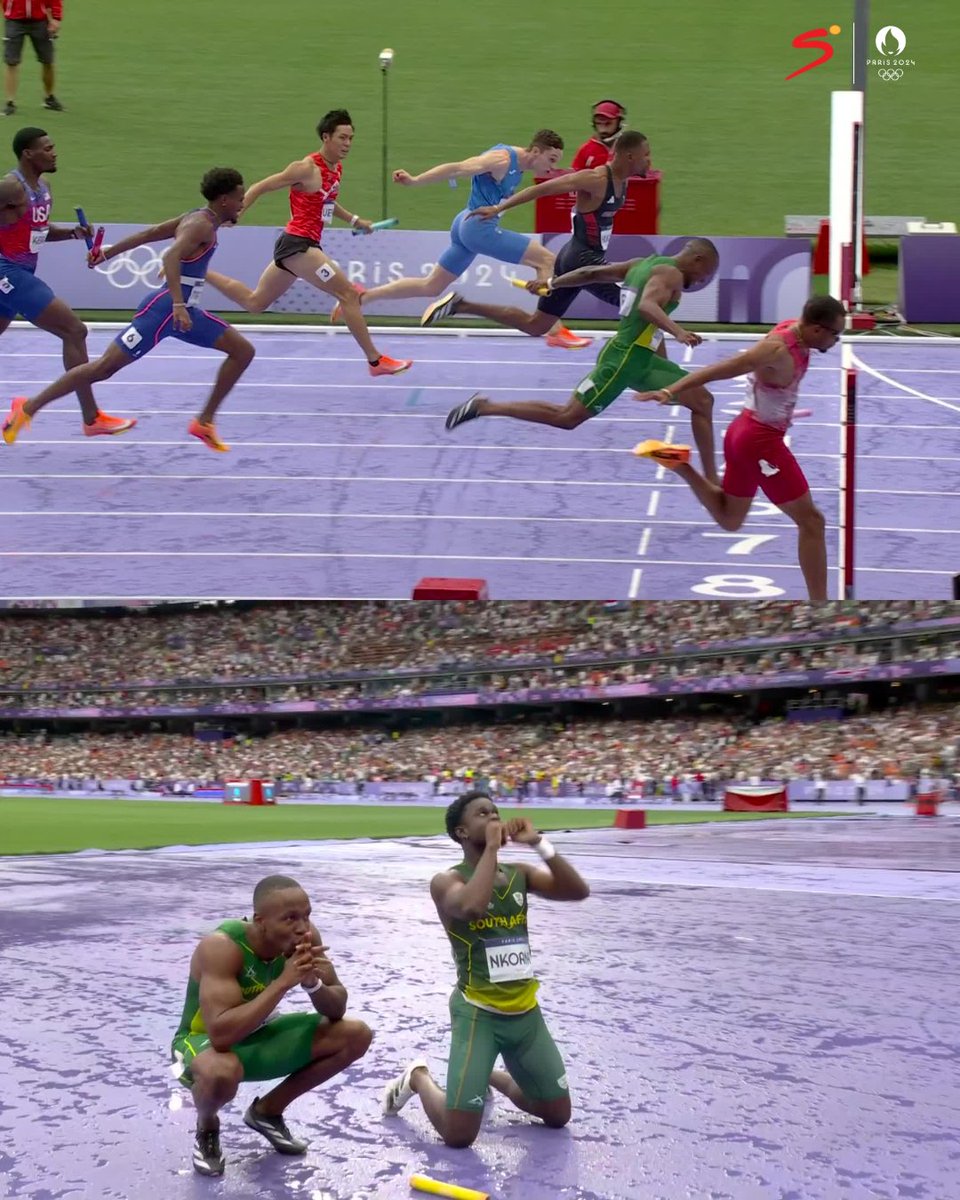 athletesofkenya's tweet photo. For all the performances that Akani Simbine has put in over the years at the Olympics, we couldn't be happier for the South African, and for SA as a whole. He finally wins an Olympic medal!

Congratulations upon the team on their brilliant #4x100m #Silver.

#Olympics #Paris2024 https://t.co/swyneizREN