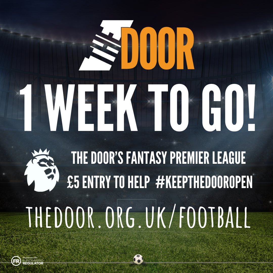 thedoorstroud's tweet photo. It's time to pick your team for this year's #FantasyFootball League! Entry is a £5 donations to help #KeepTheDoorOpen https://t.co/pjvWzjl5Hh #football #footballseason #footballer #footballgame #fantasyfootball https://t.co/Qwyq3Xpi1c