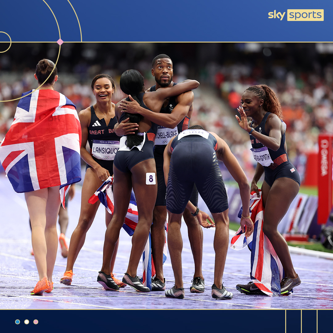 SkySportsNews's tweet photo. Team GB win Bronze in the Men's 4x100m final 🥉 &amp; Silver in the Women's 4x100m final 🥈 https://t.co/4kU729YZbL