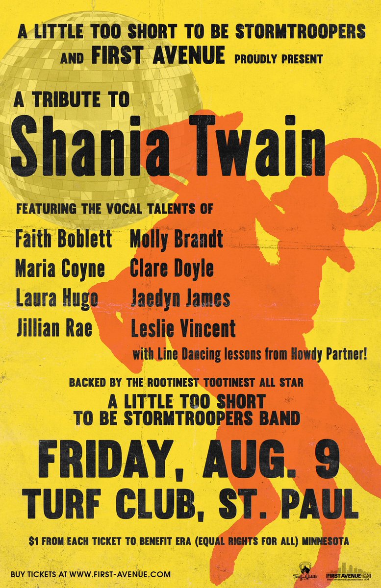 Shania night! Tonight at <a href="/TurfClubMN/">Turf Club</a>! It shall be rootin and absolutely tootin