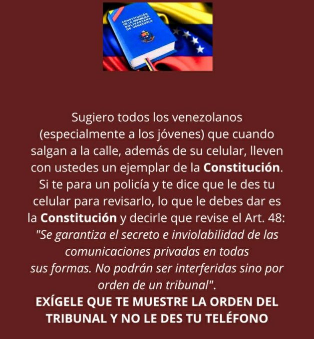 Carlitosmac's tweet photo. @federicoalves Aunque la violen, la Constitución es nuestra Carta Magna. Invito a ejercer nuestro derecho 🙏👍💪 https://t.co/Lt16T4uFdc