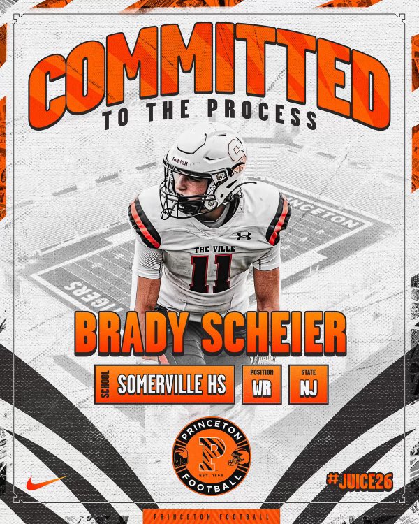 I am proud and excited to announce my commitment to Princeton University!! Thank you <a href="/CoachBobSurace/">Bob Surace '90</a>, <a href="/Coach_Flinn/">Brian Flinn🤫</a>, and <a href="/CoachRosenbaum/">Mark Rosenbaum</a> for your belief in me, the offer, and this opportunity! After a post-grad year, I will be enrolling as a member of <a href="/PrincetonFTBL/">Princeton Football</a> class of 2026.