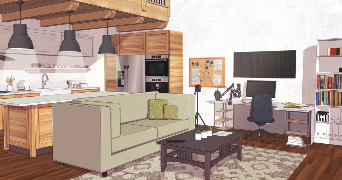 SnowhavenStudio's tweet image. Happy Friday! 🫶

It's time for a background reveal, so we're presenting Fawn's apartment ✨ #dropsofdeath
