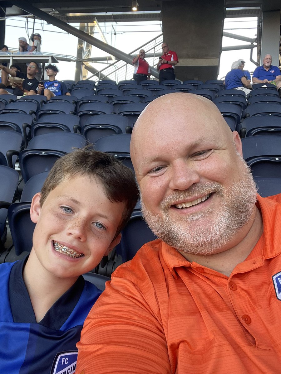 ronebrooks80's tweet photo. Back for another match but this time Leagues Cup style.  Darren already got us on the big board before the start of the game!  Let’s go @fccincinnati!  #LeaguesCup2024 #FCCvClubSantos #FCCincy https://t.co/oRdGNncvFS