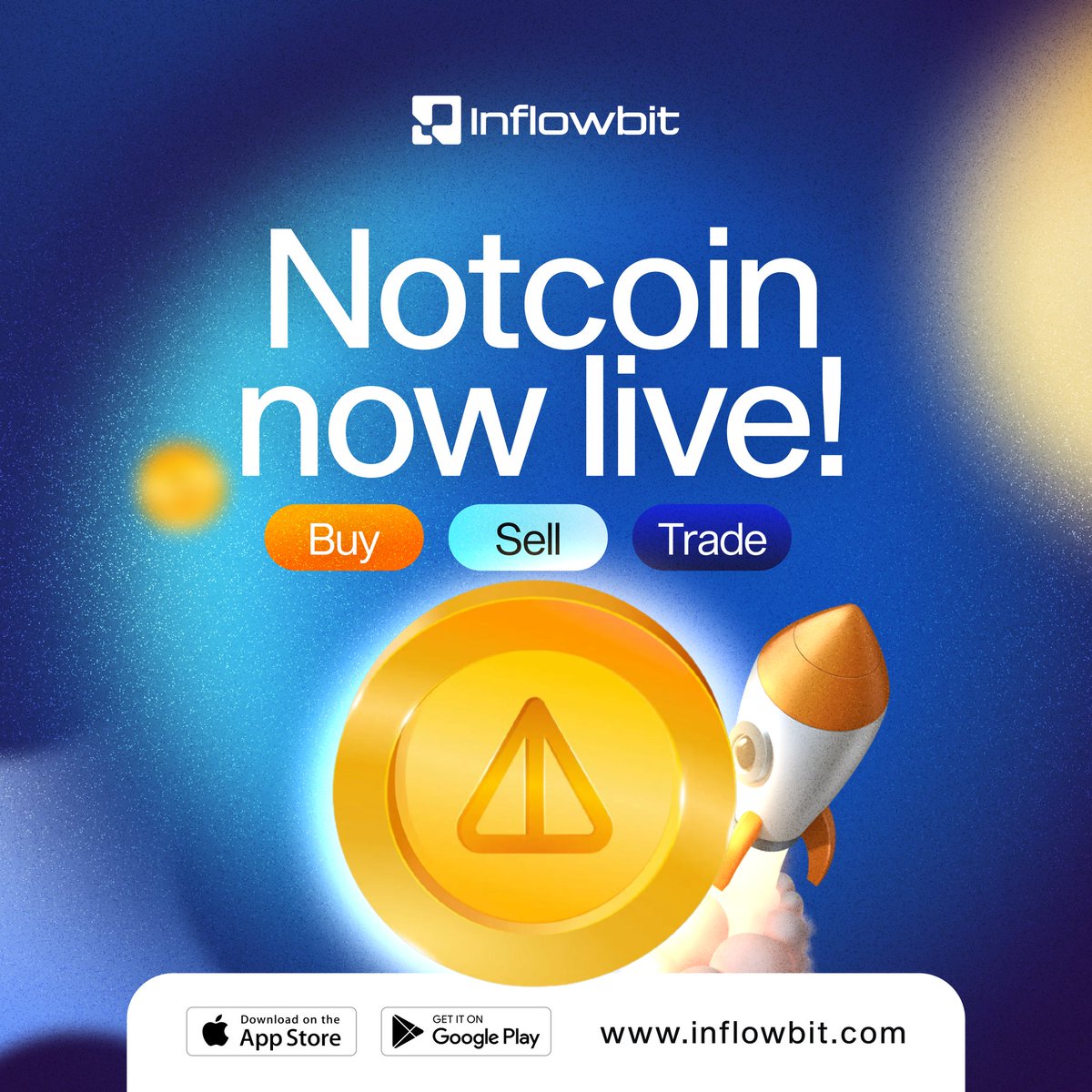 InflowbitApp's tweet image. Notcoin @thenotcoin is now live on inflowbit, trade now ⚡🤩